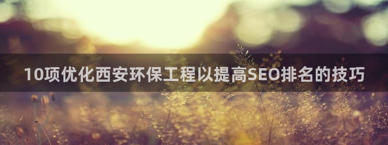 彩名堂预测网站：10项优化西安环保工