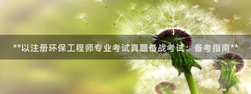 彩名堂排三：**以注册环保工程师专业考试真题备战考试：备考指南**