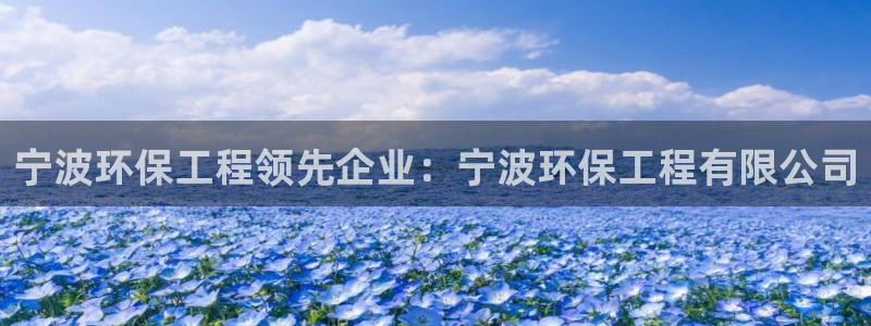 老版本彩名堂计划软件：宁波环保工程领