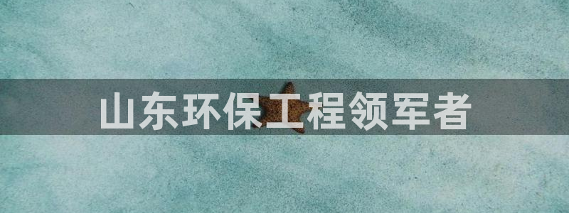 彩名堂官方平台：山东环保工程领军者