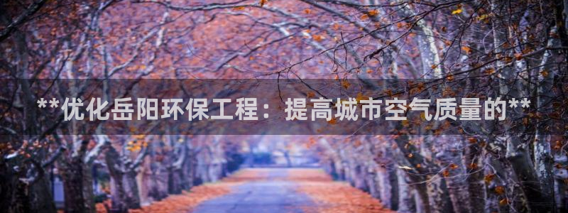 cmt彩名堂：**优化岳阳环保工程：提高城市空气质量的**